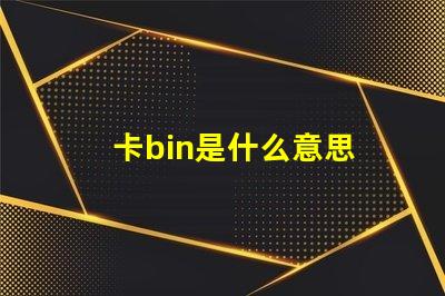 卡bin是什么意思 bin文件是什么意思